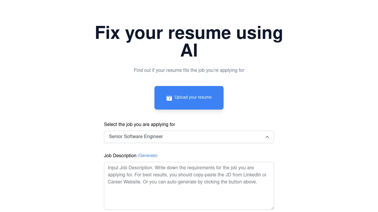 Fix my resume bestofai